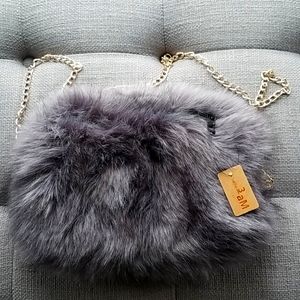 Gray Muff Hand Warmer Purse